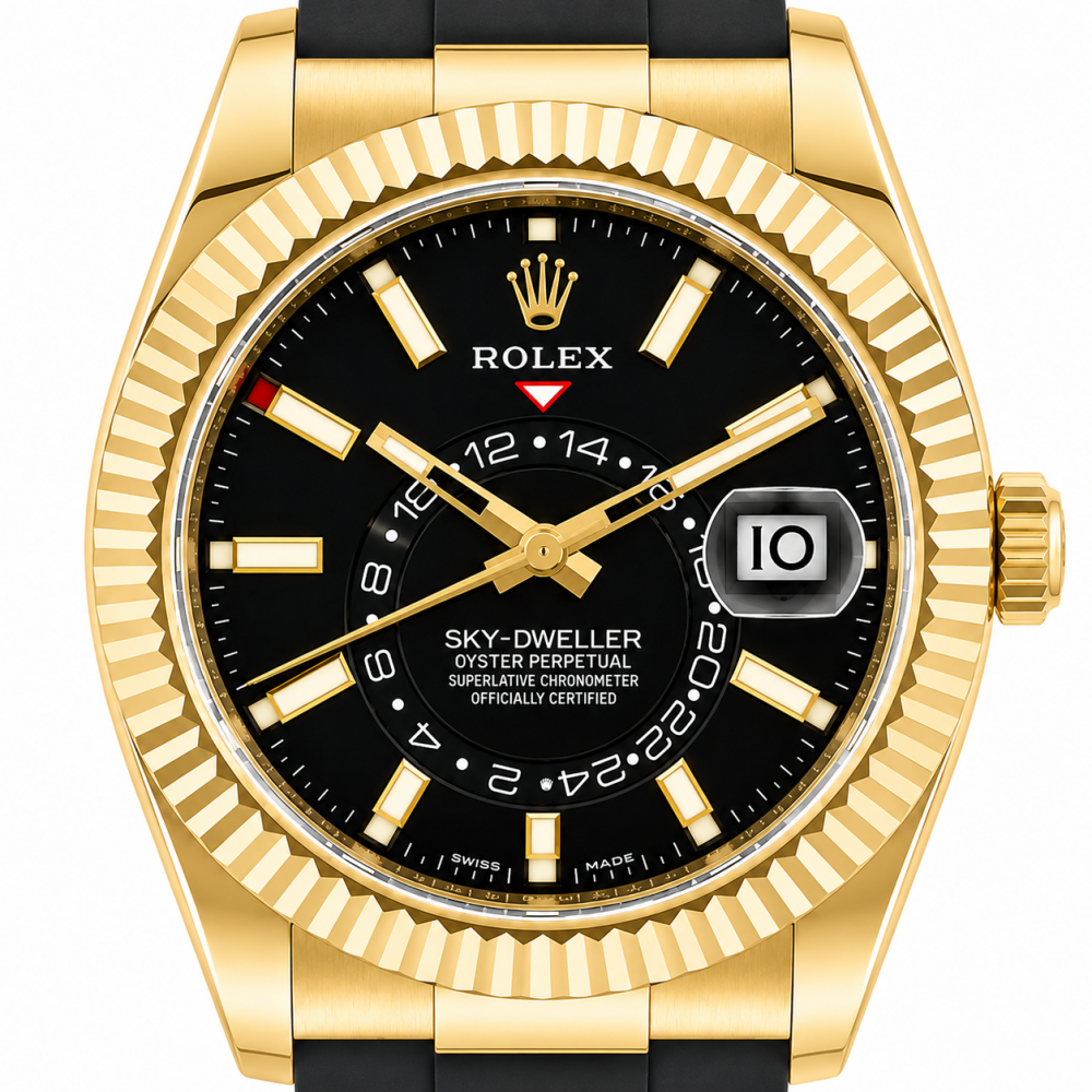 Rolex Sky-Dweller Black Dial 42MM 326238 Oysterflex 18K Wach